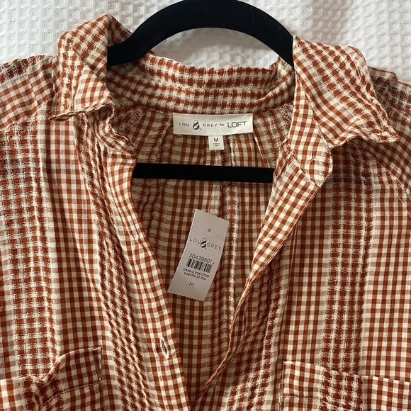 NWT L&G Gingham Pocket Tunic Shirt - Picture 6 of 9